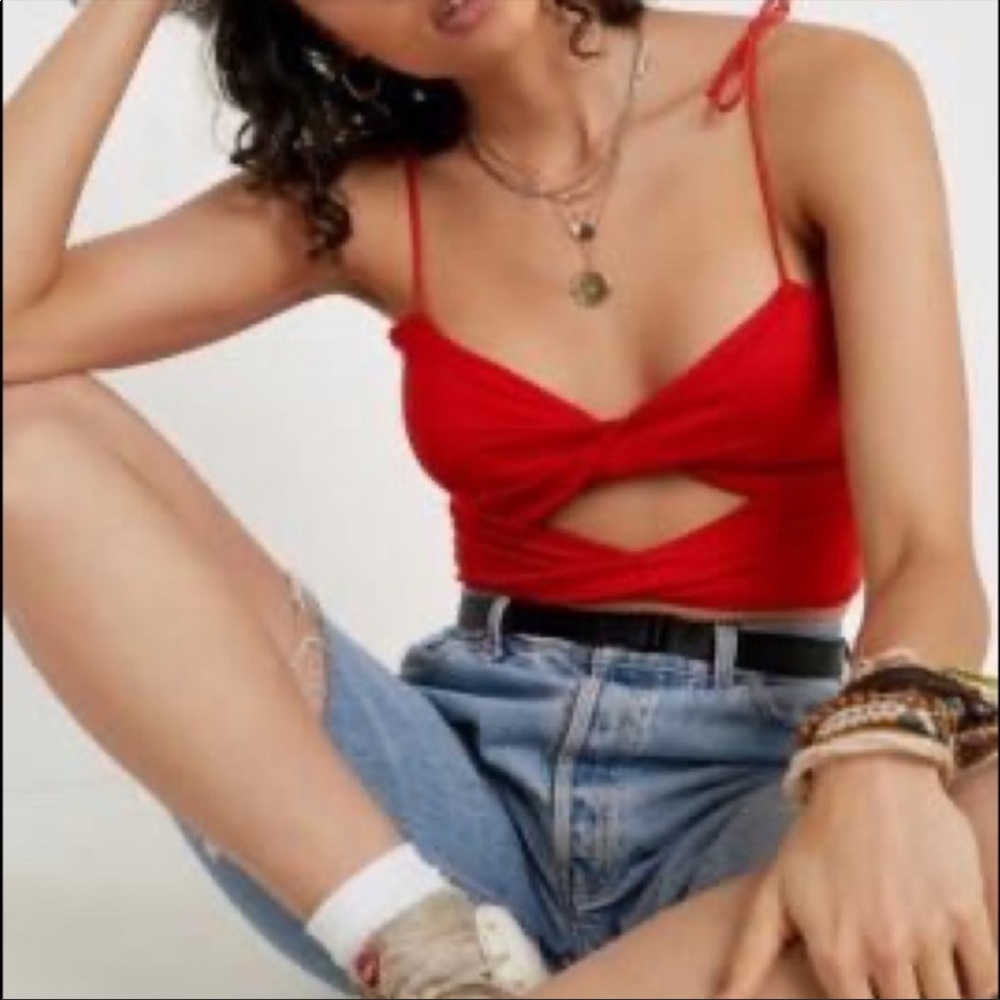 Urban Outfitters red Twist-front tank, NWT